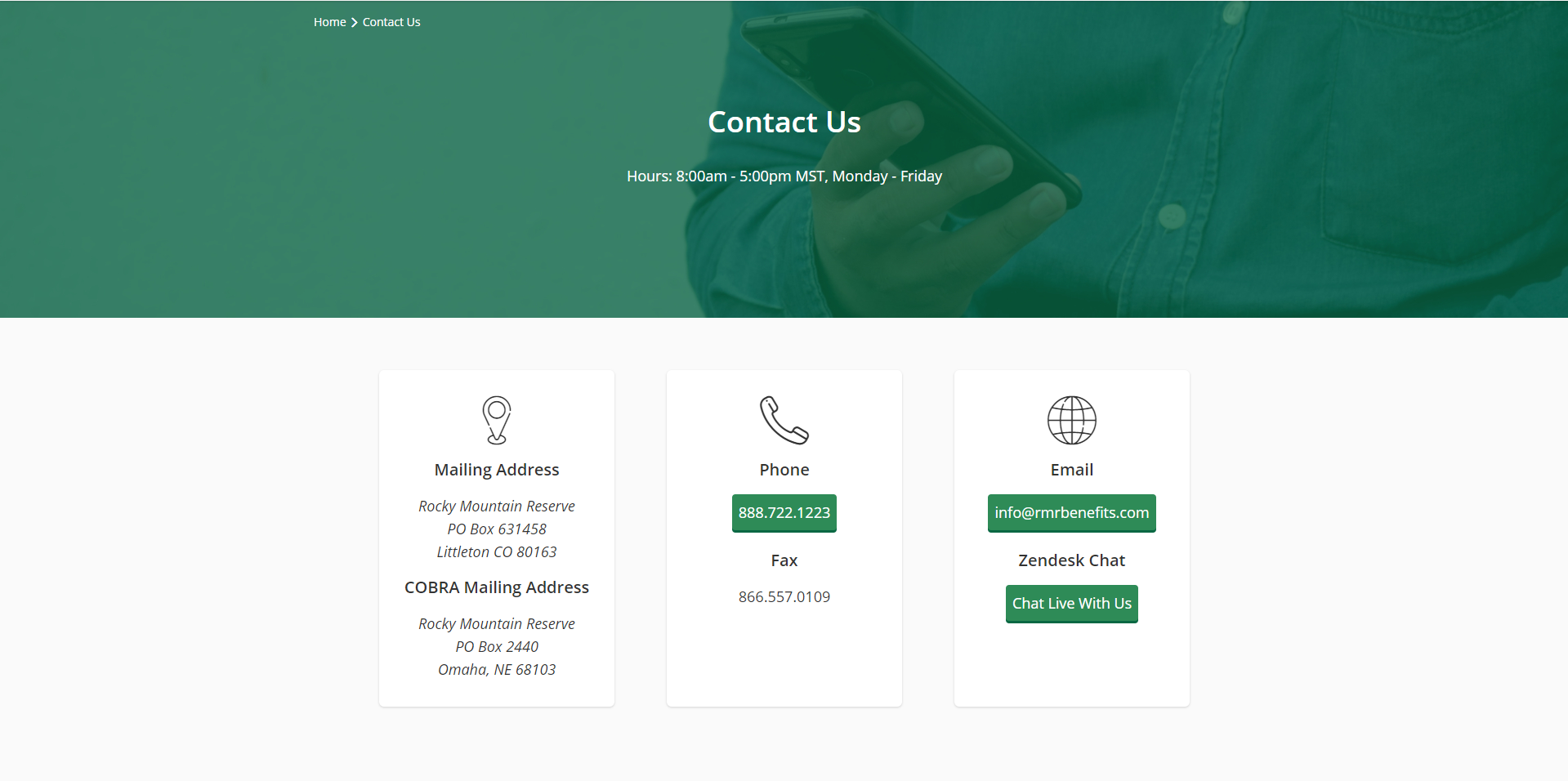 RMR Home Page Screenshot